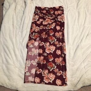 Floral Maxi Skirt with Leg Slit